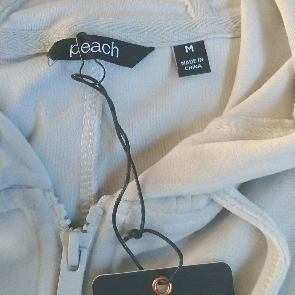 NWT Peach Empower Velour Hoodie Medium - Picture 5 of 5